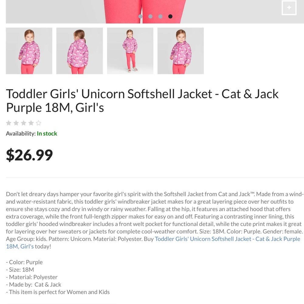 Cat and Jack soft shell jacket - Picture 8 of 8